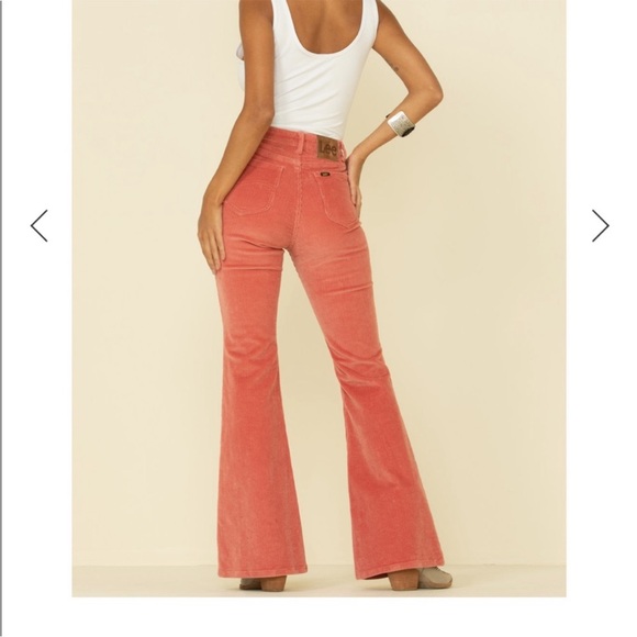 Lee High Rise Flare Corduroy Jeans Canyon Rose Size 27 New with Tags - Picture 2 of 12